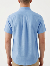 Camisa color azul Cuello ingles - MC