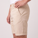 Bermuda de Drill beige con Botones de Tagua