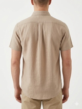 Camisa Cuello ingles Crema - MC