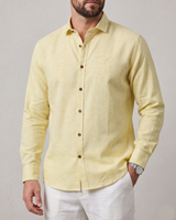Camisa  Cuello Spread Amarilla jaspeada - ML