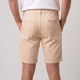 Bermuda de Drill beige con Botones de Tagua