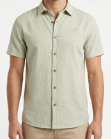 Camisa Manga Corta Verde Linaza - MC