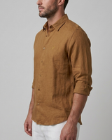 CAMISA MANGA LARGA 100% LINO TERRACOTA