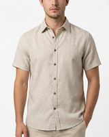 Camisa Manga Corta Café jaspeada  - MC