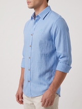 Camisa manga larga azul cielo 100% algodon