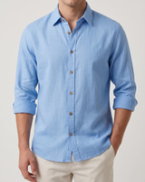 Camisa manga larga azul cielo 100% algodon