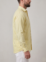 Camisa  Cuello Spread Amarilla jaspeada - ML