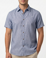 Camisa Cuello ingles azul oscuro jaspeado ingles - MC