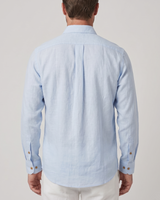 Camisa lino Azul Suave 100% algodon