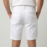Bermuda de Drill Blanco con Botones de Tagua