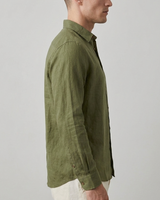 CAMISA MANGA LARGA LINO 100% VERDE MIL