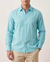 Camisa azul agua marina cuello ingles  - ML