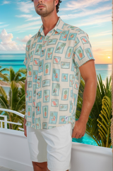 Camisa Caribeña Estampillas