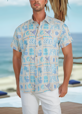 Camisa Caribeña cuadros azul