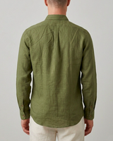 CAMISA MANGA LARGA LINO 100% VERDE MIL