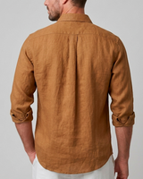 CAMISA MANGA LARGA 100% LINO TERRACOTA